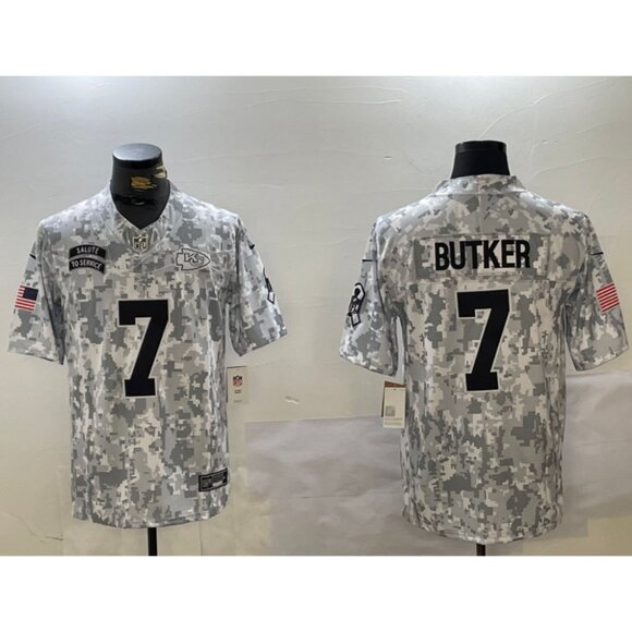 Mens Youths Kids Womens 7 Harrison Butker Salute to Service Stitched Jersey